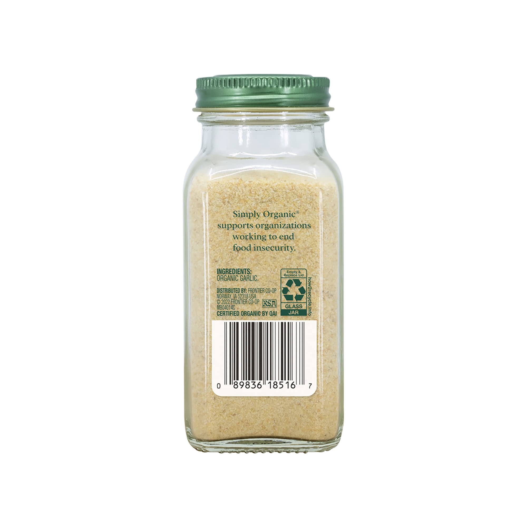 Simply Organic Garlic Salt, OIF8&nbsp;Certified Organic | 4.7 oz | Pack of 3