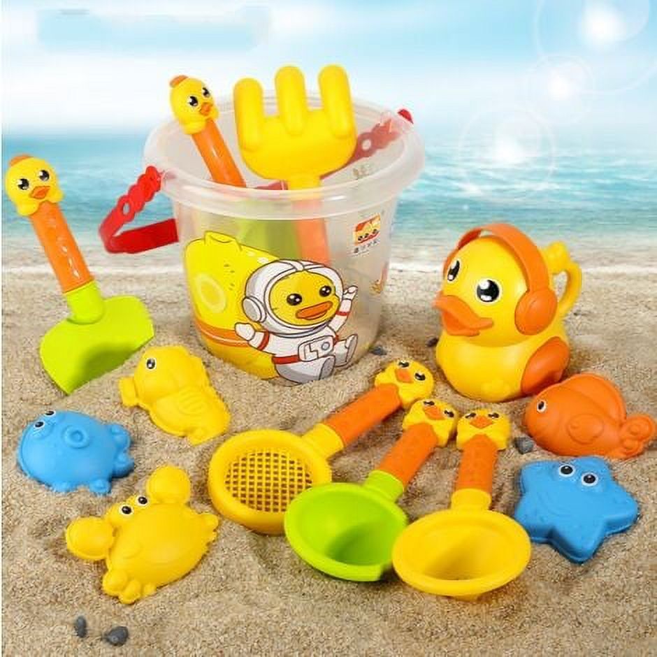 Pack De 21 Juguetes De Playa Para Niños – Cubo Plegable, Palas, Rastrillo Y Moldes De Arena En Bolsa De Malla, Ideal Para Verano