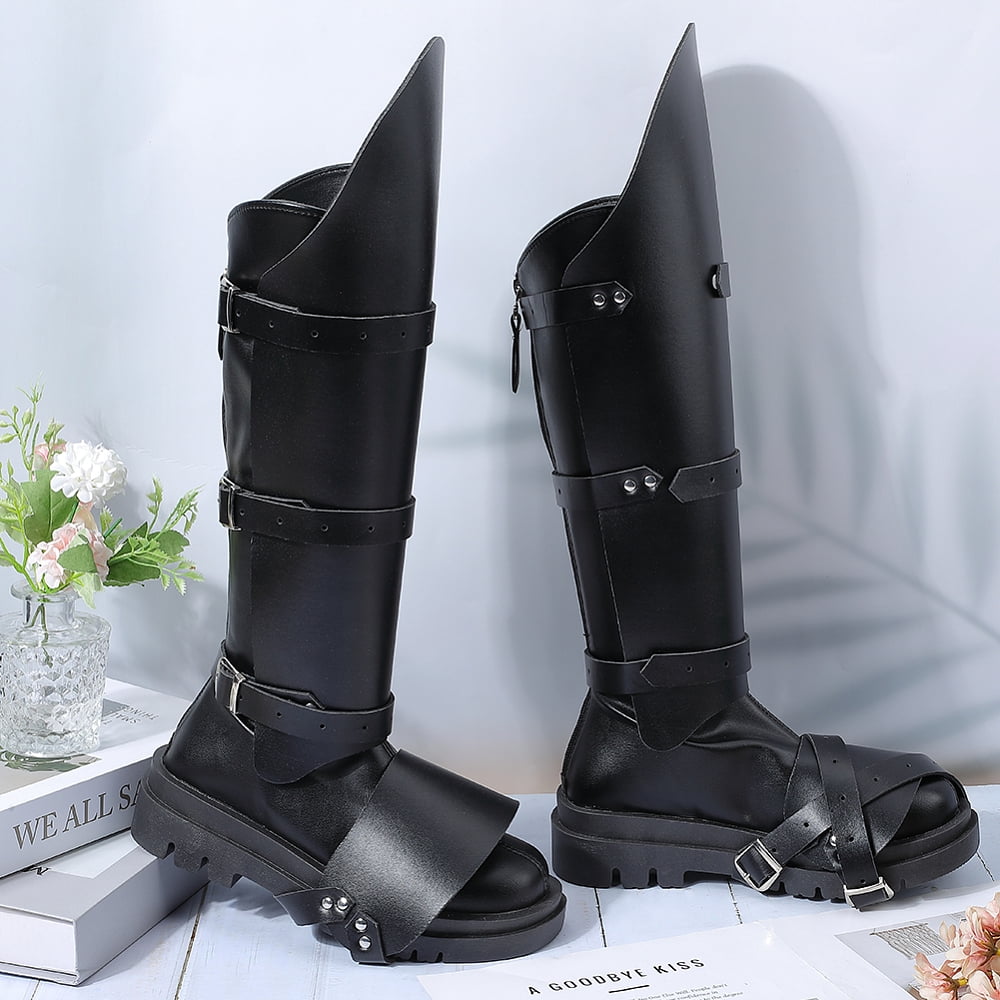 Imitation Leather Cover Leg Guards Renaissance Medieval Costume Accessories Black 430x560x2.5mm