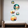 thumbnail image 3 of Designart "Sailboat On The Ocean Watercolor Sunset I" Coastal Boat Metal Wall Art Set of 5 Piece, 3 of 5
