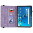 thumbnail image 4 of Allytech Lenovo Tab M10 HD Case 10.1" Tablet Model TB-X505F, Slim Fit PU Leather Butterfly Embossed Shockproof Drop Protection Kickstand TPU Case Cover for Lenovo Tab M10 HD TB-X505F, Purple, 4 of 6