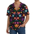thumbnail image 3 of Wukai Colorful Floral2 Men's Casual Short-Sleeve Button Down Shirt - Lightweight Summer Dress Shirt for Daily Wear-Large, 3 of 7