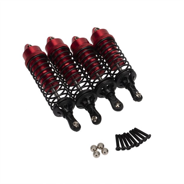 RC Metal Automóviles Amortiguador Amortiguador Portátil Decorativo Damper Modificado Reemplazo Reemplazo para Traxxas Slash 4x4 Coche rojo 4 piezas Advancent FN000855-03