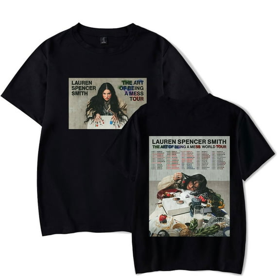 Lauren Spencer Smith THE ART OF BEING A MESS TOUR 2025 T-Shirts Merch Women Clothes Trend Casual Short Sleeve Top
