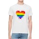 thumbnail image 1 of Hombres manga corta casual día de san valentín arco iris bandera corazón impresión cuello redondo pulóver camiseta blusa Pompotops  oipoqjl4629, 1 of 4