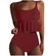 thumbnail image 2 of Traje de baño vintage estampado para mujer, traje de baño conservador, traje de baño de bikini con falda de playa estampada para mujer, traje de baño de nailon para mujer, 2 of 5