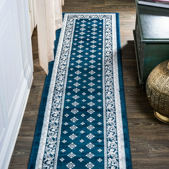 JONATHAN Y MODERN PERSIAN 2 x 8 Runner Rug, Acanthus French Border - Navy/Blue, MDP504C-28