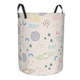 thumbnail image 2 of XMXY Round Laundry Basket Organizer, Spaceships Rocket Ships Planets Waterproof Collapsible Dirty Clothes Basket Laundry Hamper, Medium Size, 2 of 8