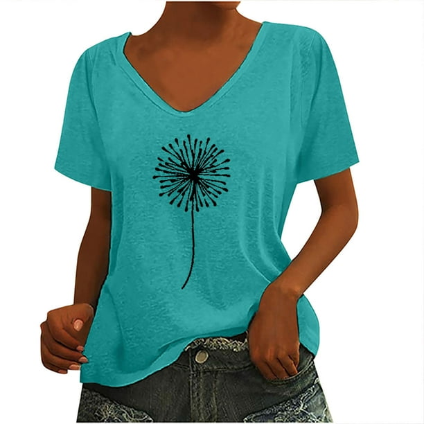 Camiseta sin mangas con cuello en V y estampado informal elegante para mujer OAVQHLG3B Store lin121212