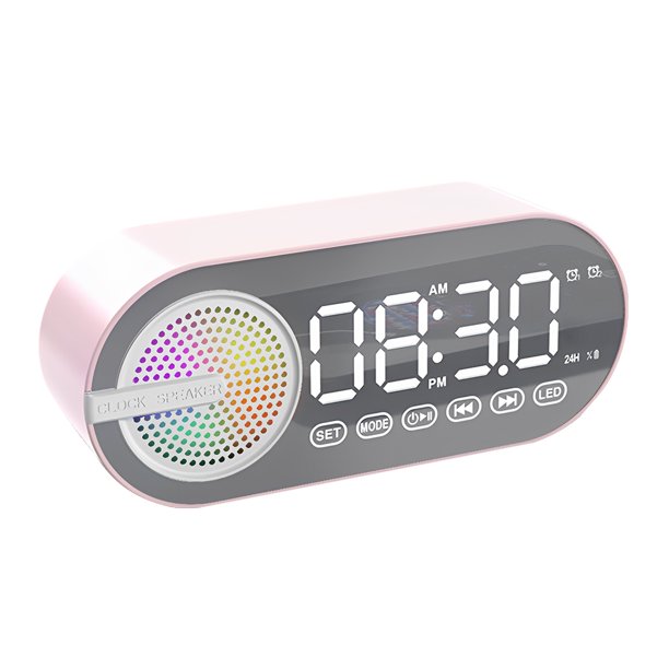 Pantalla LED Digital Altavoz Inalámbrico BT Despertador para El Dormitorio/oficina La Oficina