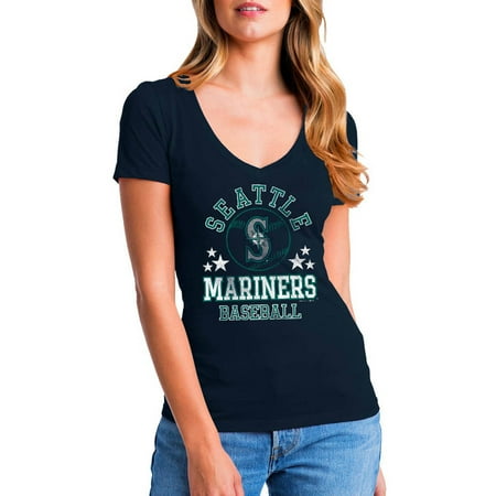 Seattle Mariners Autographed Baseball - MLB Seattle Mariners Women's Short Sleeve Team Color Graphic Tee
