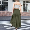 thumbnail image 3 of Women's Flowy Maxi Skirt with Side Slit Elastic High Waisted Casual Summer Long Skirts Vacation A-Line Pleated Skirt, 3 of 7