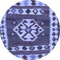 thumbnail image 1 of Ahgly Company Indoor Round Southwestern Blue Country Area Rugs, 7' Round, 1 of 4