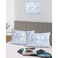 thumbnail image 5 of Watercolor Blue Floral Pillow Covers Standard Size 2 Pack, Blue Ombre Botanical Summer Soft Bed Throw Pillowcases Breathable Cooling Long Lumbar Body Pillow Sham Cover for Bed Sofa 20''x26'', 5 of 7