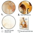 thumbnail image 3 of Designart "Sienna Serenade Of Violin And Mandolin II" Music Floater Framed Wall Art Living Room, 3 of 5