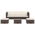 thumbnail image 3 of vidaXL Patio Lounge Set 4 Piece with Cushions Poly Rattan Seat Black/Brown, 3 of 12