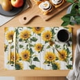 thumbnail image 2 of Summer Sunflower Placemats Set of 4, Retro Flower Wood Grain Non-Slip Place Mats Washable Table Mats for Kitchen Dining Table Decorations Indoor/Outdoor, 2 of 9