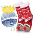 thumbnail image 4 of Cute Animal Ultra-thick Slipper Home Socks, Women's Fuzzy Slipper Socks, Grippers Non Slip Soft Cozy Fleece Lining(Cat), 4 of 9