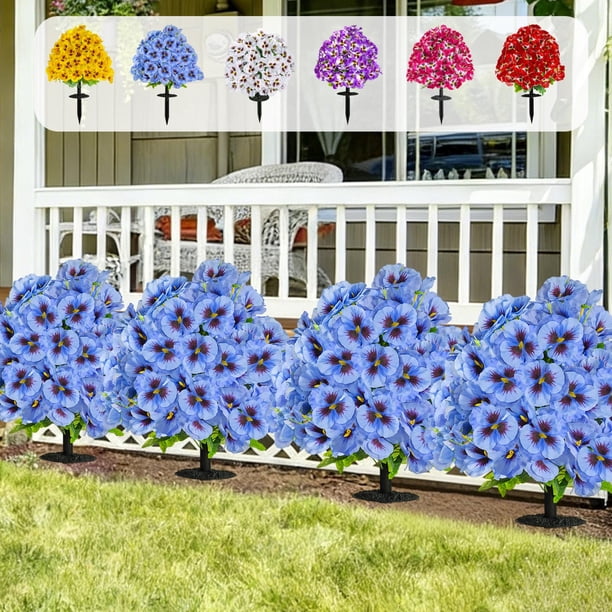 Inserto de simulación de flor para simulación de orquídeas artificiales - Arbusto de jardín exterior de plástico de 40 cm, decoración para el sendero de la escena de la boda, múltiples opciones de