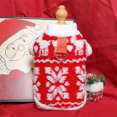 thumbnail image 2 of FOCUSNORM Pet Christmas Clothes Reindeer Snowflake Pattern Warm Thick Button Down Winter Furry Plush Dogs T-Shirts, 2 of 8