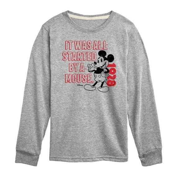 Disney - Mickey & Friends - It Was All Started By A Mouse - 1928 - Toddler And Youth Long Sleeve Graphic T-Shirt