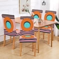 thumbnail image 2 of Yayeee 4 Pack Dining Chair Covers Stretch Parson Chairs Slipcovers Seat Protector, Orange Circle, 2 of 6