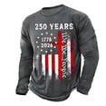 thumbnail image 3 of 250 Anniversary Long Sleeve T Shirt Sporty Athletic Crew Neck 250Th Mens Graphic Tees Grey S, 3 of 6