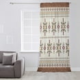 thumbnail image 3 of Boho Geometric Semi Sheer Curtains Drapes for Living Room,Bedroom,French Doors Window 72 Inches Long,Modern Brown Abstract Art Western Southwest Rod Pocket Chiffon Curtain Drapery Voile Drape Panel, 3 of 6