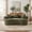 Green, variant on Green chenille fabric crescent shaped sofa, modern low back deep cushions with self inflating foam. no requiring assembly,for living room or apartment.Space saving curved couch