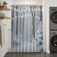 thumbnail image 3 of Xipuska Grey White Christmas Shower Curtain - Water Repellent Fabric Shower Curtains Washable, Xmas Tree Forest Snowflake Decorative Polyester Cloth Bathroom Curtains Modern Bath Decor 66"x72", 3 of 6