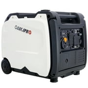 Super quiet Inverter Generator 4500w portable generator electric start, foldable handle with wheel, 212cc 4 stroke CARB EPA compliant, White