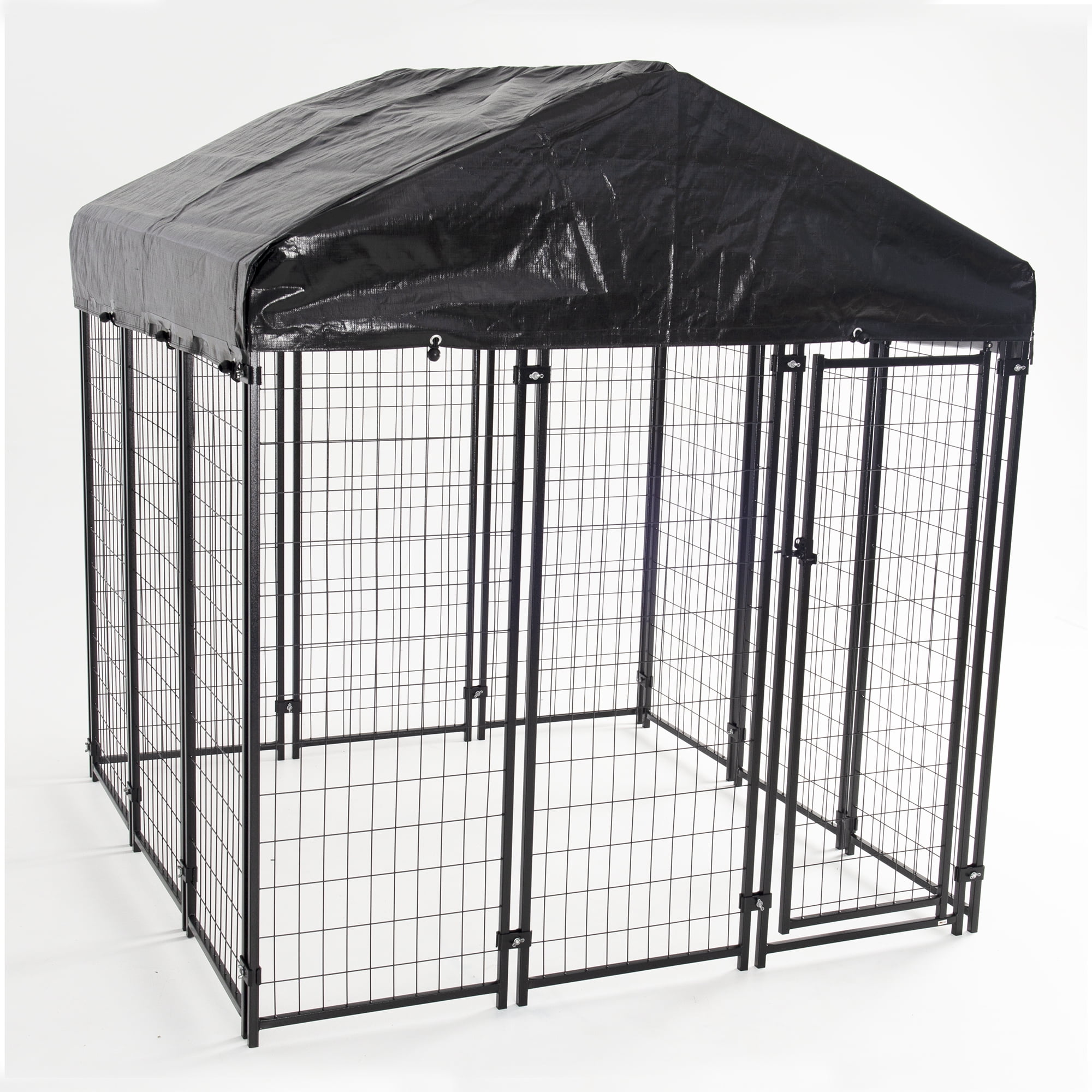 American Kennel Club Uptown Dog Kennel with Roof, Black, 6'L x 6'W x 6