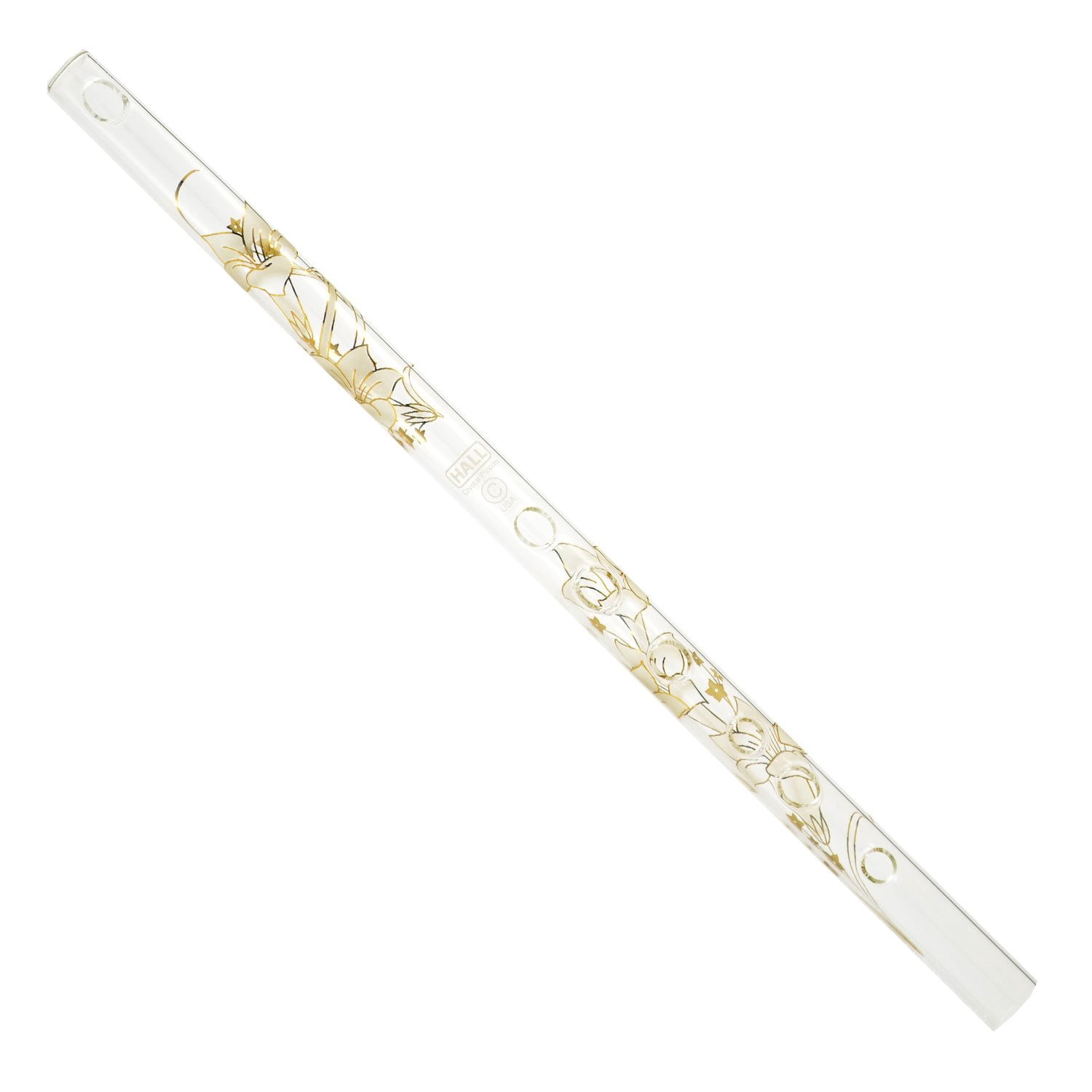 Hall Crystal Flute 11201 - Inline Glass Piccolo in C - White Lily