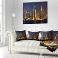 thumbnail image 3 of Designart New York Skyline at Night - Cityscape Photo Throw Pillow - 18x18, 3 of 5