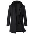 thumbnail image 1 of Abrigo de invierno para hombre, abrigo largo de lana cálido, abrigo de invierno de negocios, chaqueta de invierno para ocio con capucha extraíble, 1 of 6