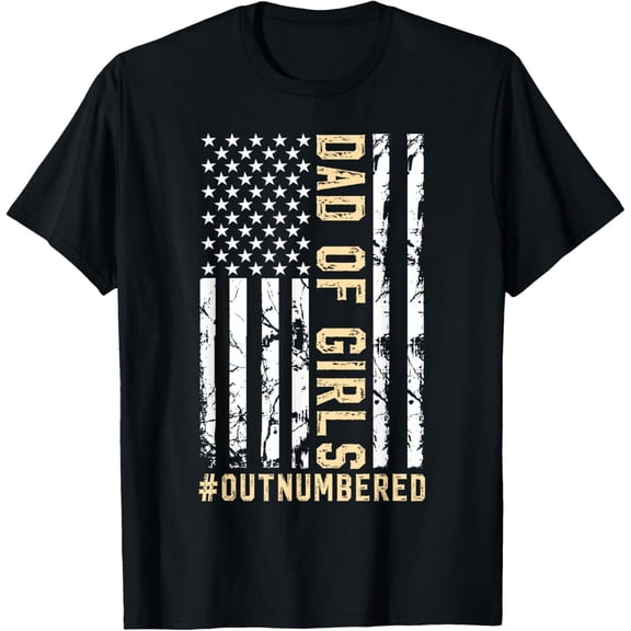Father's Day Daddy & Dad of Girls Outnumbered Mens T-Shirt