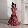 thumbnail image 3 of Red Voice Controlled Standing Witch Halloween Decoration With Light And Sound For Party Yard Display Red, 3 of 8