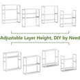 thumbnail image 3 of Bathroom Storage Shelves Organizer Adjustable 3 Tiers, Over the Toilet Storage Floating Shelves for Wall Mounted with Hanging Rod (White), 3 of 7