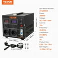 thumbnail image 2 of VEVOR Voltage Converter Transformer, 2000W, Heavy Duty Step Up/Down Transformer, Convert from 110 Volt to 220 Volt and from 220 Volt to 110 Volt, with US Outlet EU Outlet 5V USB Port, CE Certified, 2 of 9
