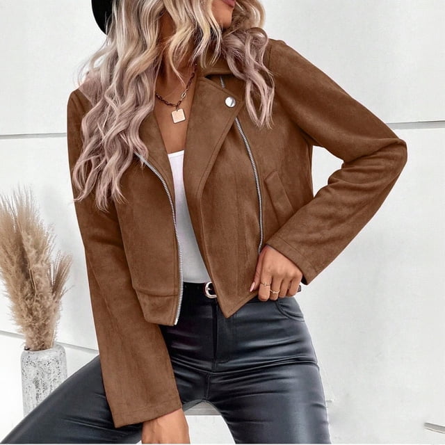 Ailaofu Women Zip Up Fall Fashion Trendy Long Sleeve Jackets Fall Clothing Outfits