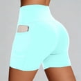 thumbnail image 2 of IWRICH Biker Shorts Women with Pockets High Waist Soft Tummy Control Workout Shorts for Yoga Athletic Gym Sky Blue XS, 2 of 4