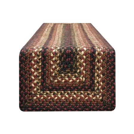 

Homespice Prescott Black Traditional Jute Braided Table Runner 11 x 36 Rect.