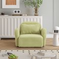 thumbnail image 3 of 36" Modern Lazy Sofa Chair, Single Sofa Chair with Deep Seat, Teddy Fabric Upholstered Armchair for Living Room Bedroom Apartment, Light Green, 3 of 7