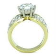 thumbnail image 3 of Womens Rings Two-Tone IP Gold (Ion Plating) Stainless Steel Ring with AAA Grade CZ in Clear TK1547, 3 of 4
