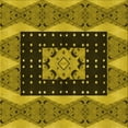 thumbnail image 1 of Ahgly Company Tapis d'Intérieur Lavable en Machine Carré Jaune Transitionnel, 7 Pieds Carré, 1 of 7