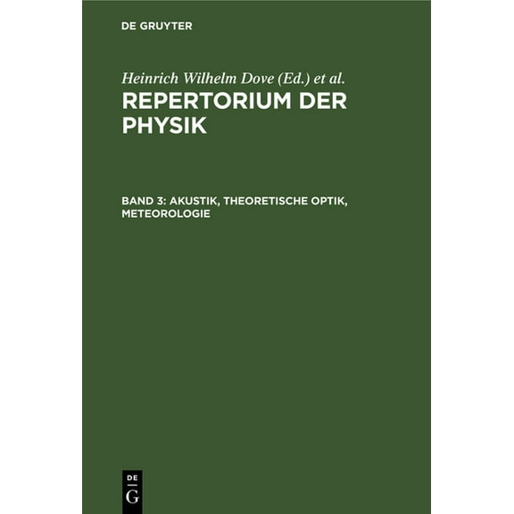 Akustik, Theoretische Optik, Meteorologie (Hardcover)