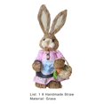 thumbnail image 2 of Chicmine Hand Woven Artificial Straw Bunny Rustic Realistic Photography Prop Easter Desktop Ornament Standing Rabbit Figure for Garden, 2 of 5