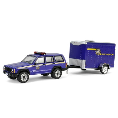 1/64 2001 Jeep Cherokee Trailer New York State Police Hot Pursuit Tow 32315-B