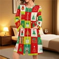 thumbnail image 7 of Hvot&aat Zipper Front Robes for Women Christmas Print Long Sleeve Nightgown Holiday Loungewear, 7 of 7