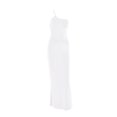 thumbnail image 4 of VISgogo Vestido de mujer sin mangas de color sólido, un hombro Correa de espagueti Sin espalda Ruched Skinny Fit Long Club Party One-Piece VISgogo moda, 4 of 6